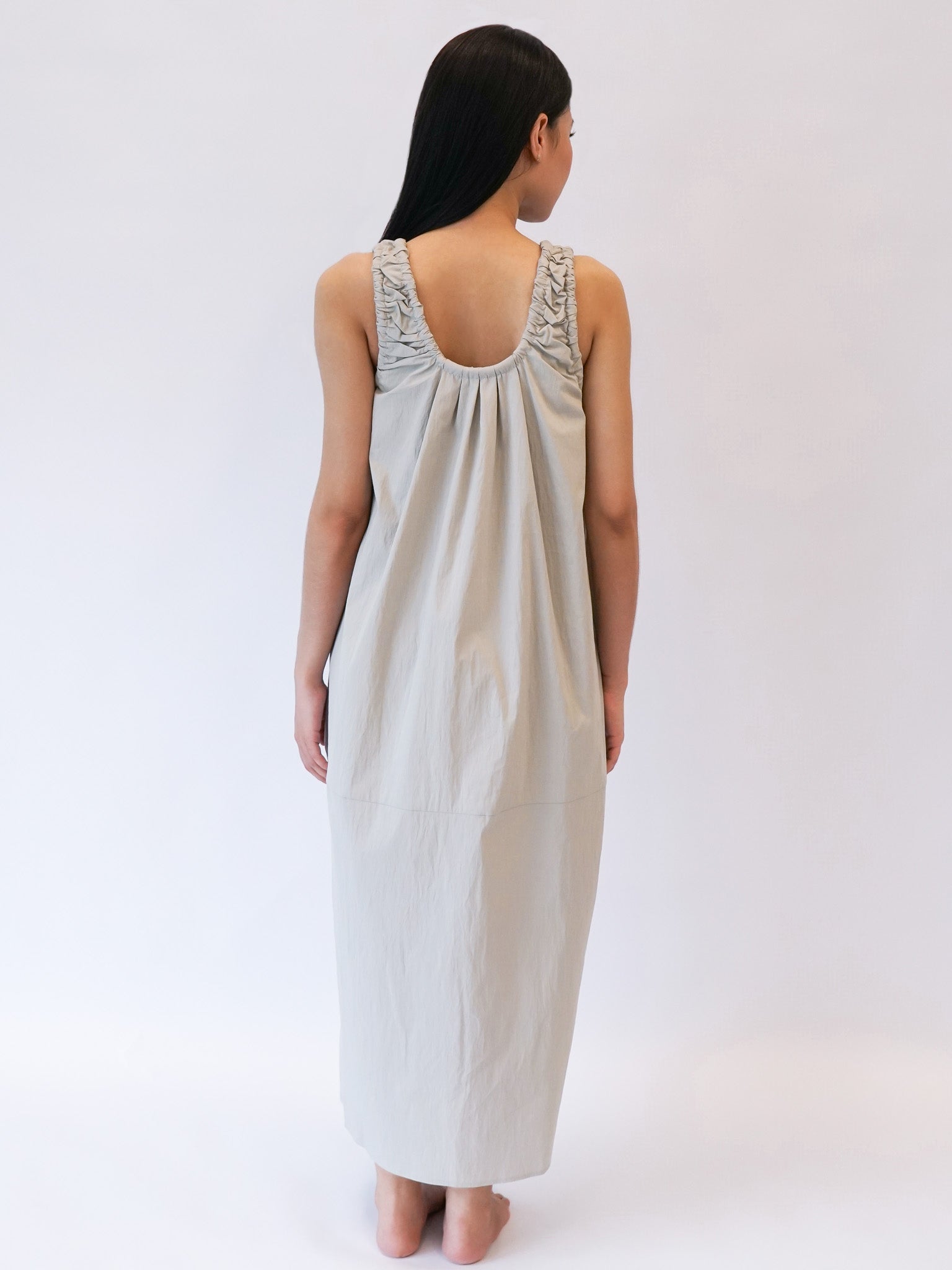 U-neck Balloon Maxi Dress