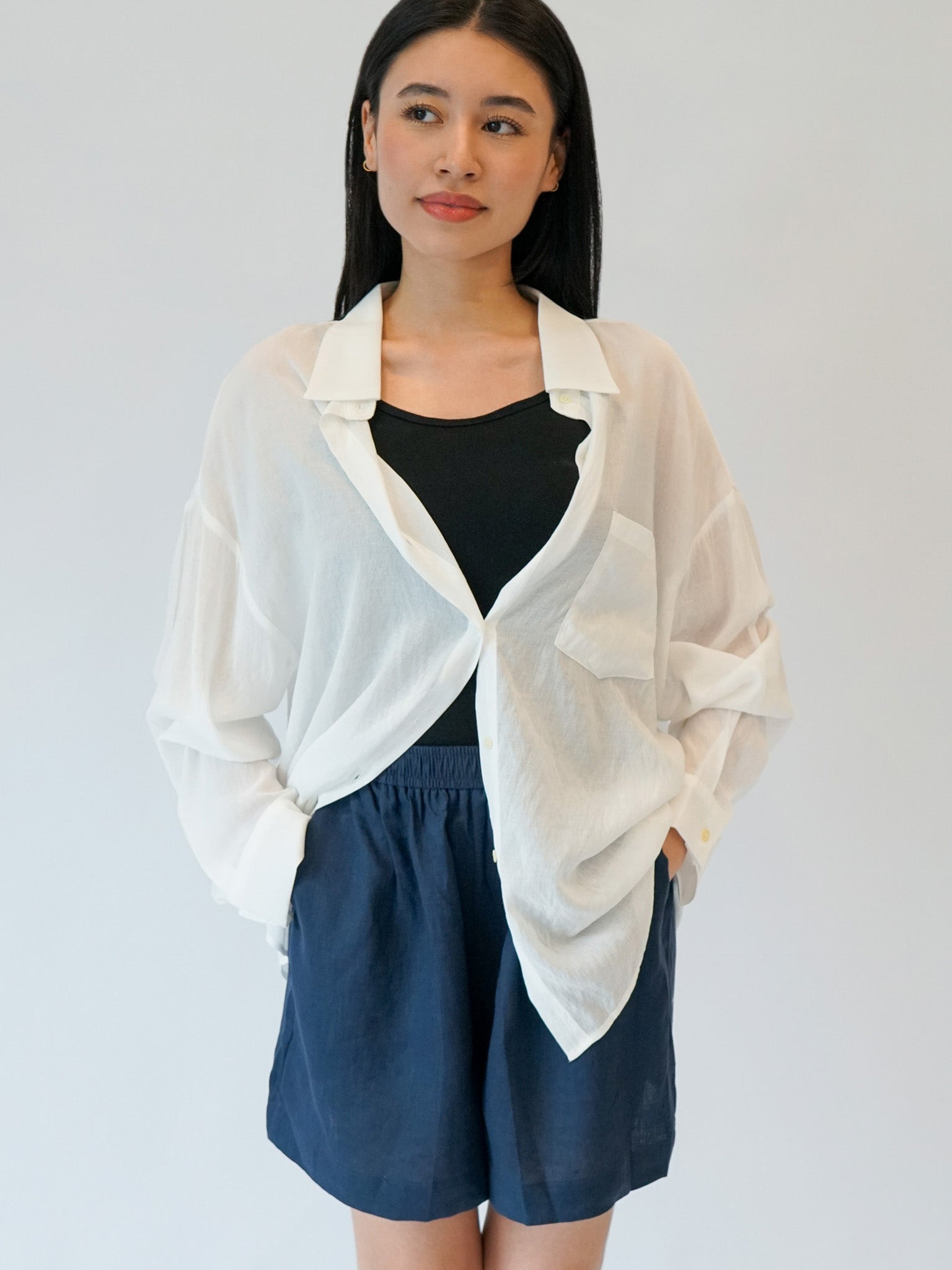 Linen Elastic Shorts